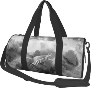 New Zealand Maori Fern Convertible Garment Bag with Shoulder Strap, Carry on Garment Duffel Bag for Men Women - Rolling Foldable for Travel Luggage Bags (Black)
