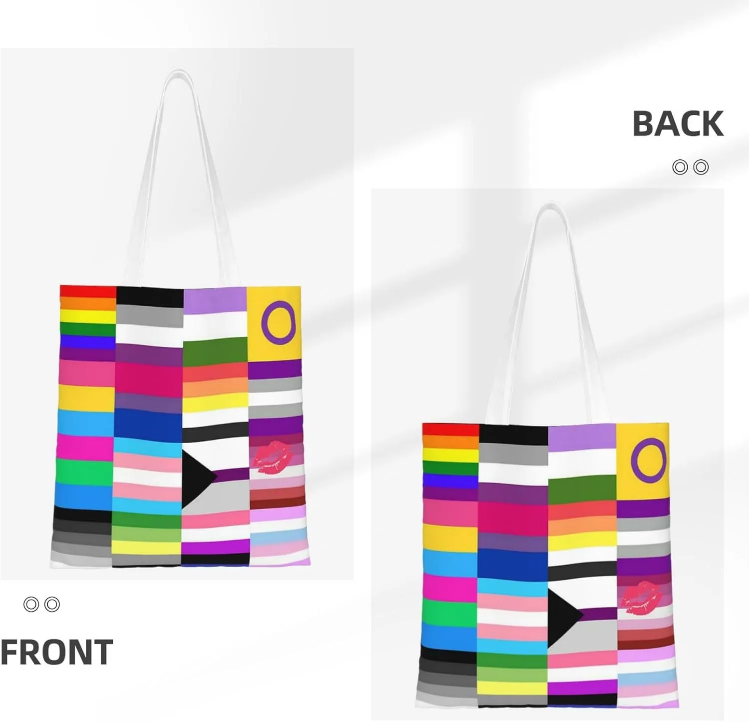 Non-Binary Pride Flag Tote Bag Reusable Shoulder Tote Bag For Women Lady Vacation, Shopping, Work