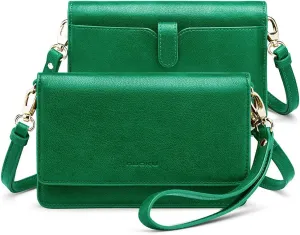 nuoku Women Small Crossbody Bag Cellphone Purse Wallet with RFID Card Slots 2 Straps