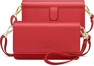 nuoku Women Small Crossbody Bag Cellphone Purse Wallet with RFID Card Slots 2 Straps