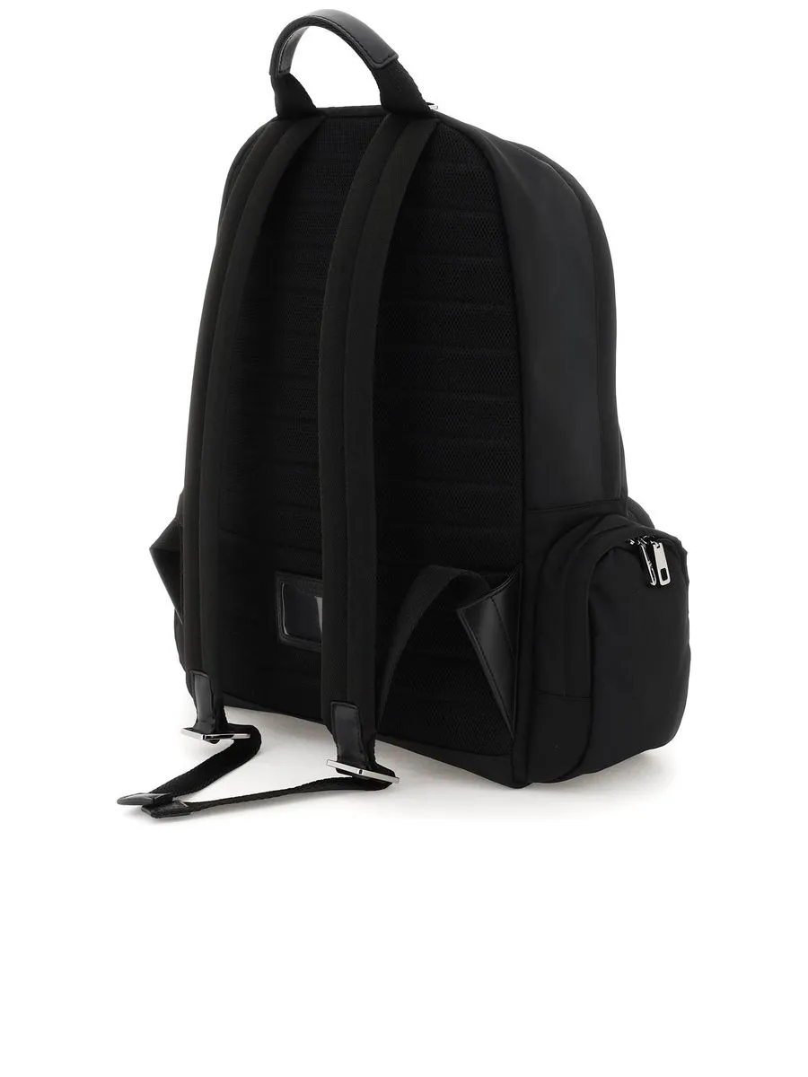 Nylon Backpack With Rubberized Lettering Logo