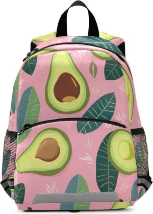 ODAWA Avocado and Tropical Leaves Toddler Backpack Toddler Backpack Leash for Boys Girls Backpack