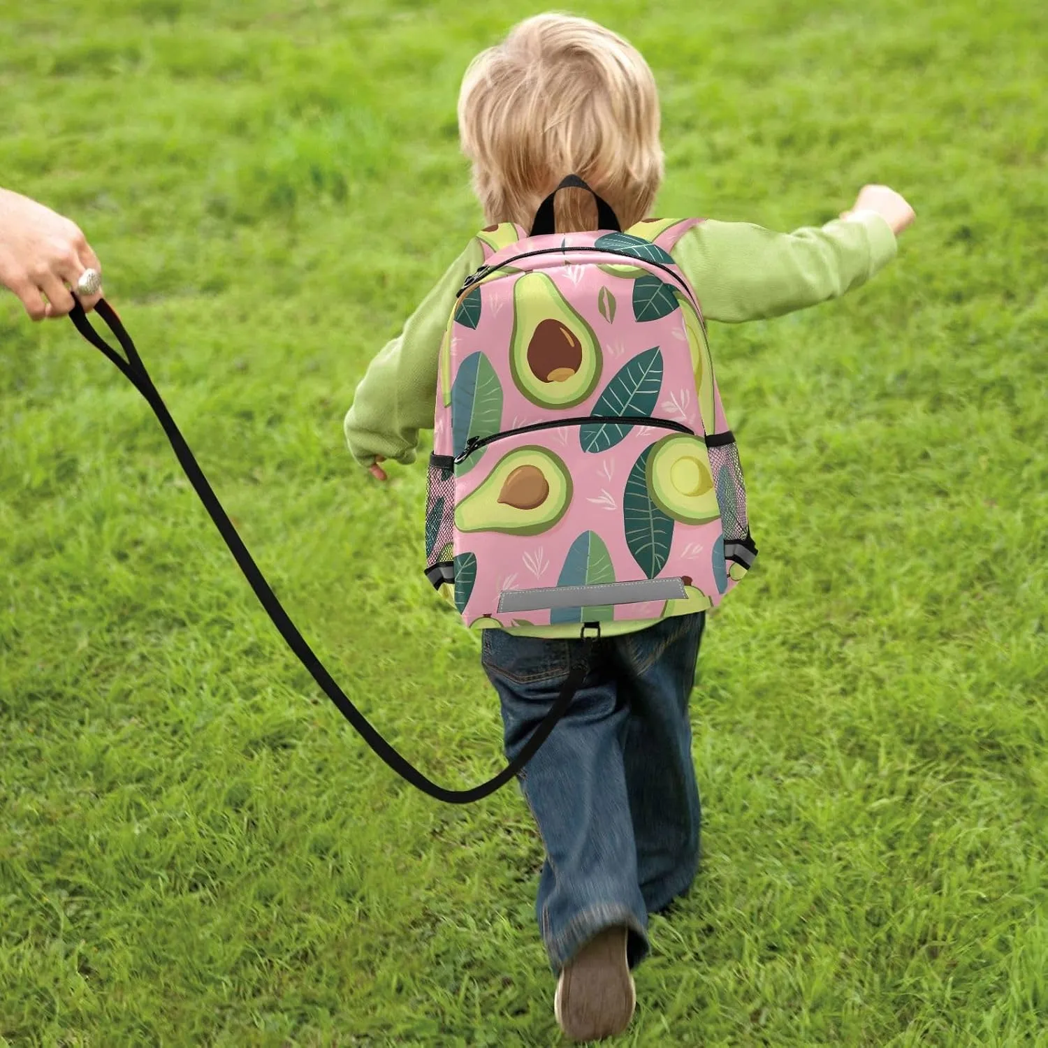 ODAWA Avocado and Tropical Leaves Toddler Backpack Toddler Backpack Leash for Boys Girls Backpack