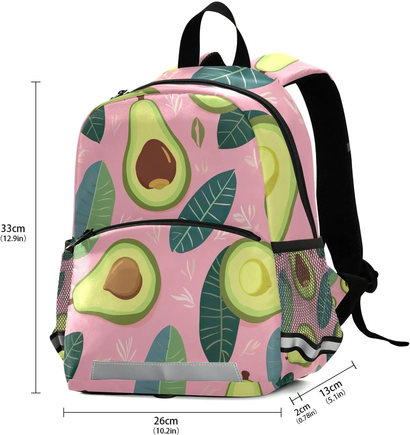 ODAWA Avocado and Tropical Leaves Toddler Backpack Toddler Backpack Leash for Boys Girls Backpack
