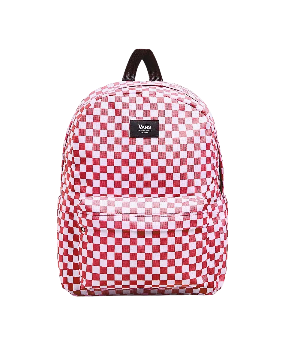 Old Skool Grom Check Backpack in Coral Blush