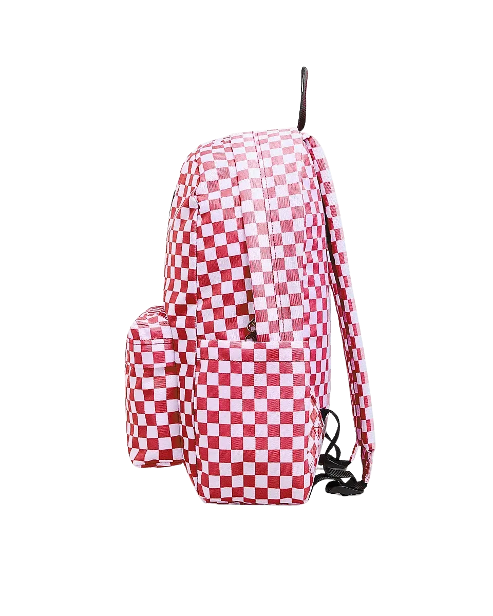 Old Skool Grom Check Backpack in Coral Blush