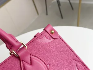 ONTHEGO MM 35CM PINK EMBOSSED GRAINED COWHIDE LEATHER