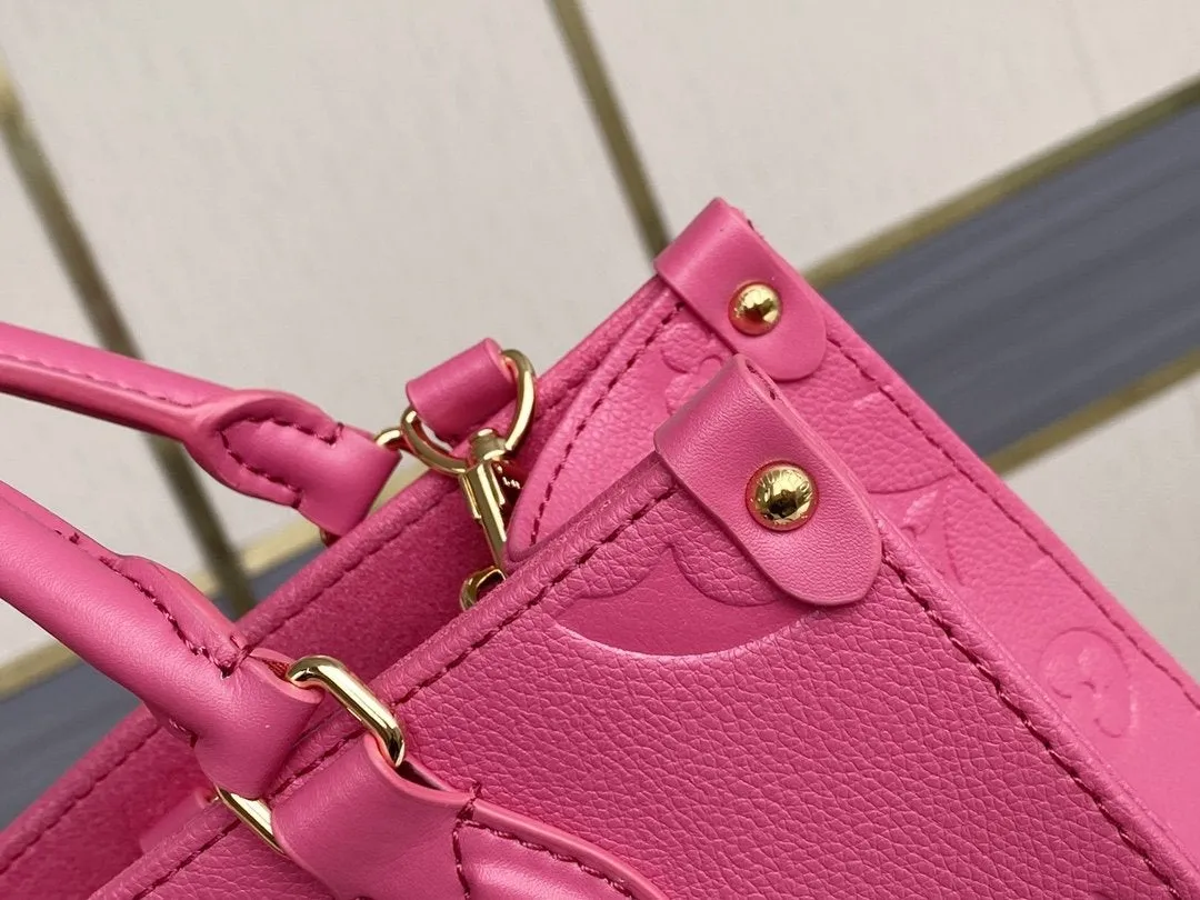 ONTHEGO MM 35CM PINK EMBOSSED GRAINED COWHIDE LEATHER