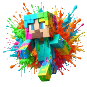 Orange Splatter Color Drip Minecraft DTF (direct-to-film) Transfer