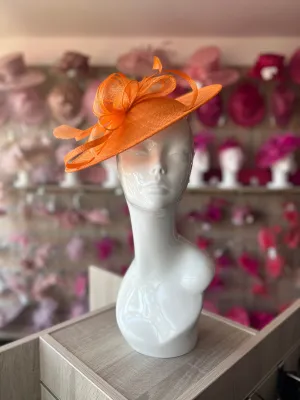 Orange Teardrop Disc Fascinator