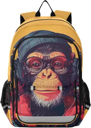 Orangutans Fashion Street Art Graffiti Print Backpack for Boys Middle-School Elementary Bookbags 20325462