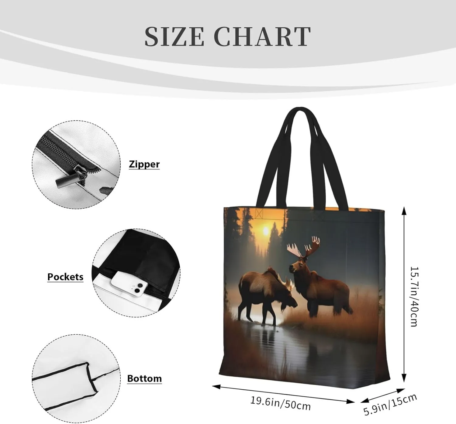Orca Killer Whale Print Fashion Tote Bag,Travel Handbag For Women, Hobo Bags, Work Shoulder Bags Crossbody Bag