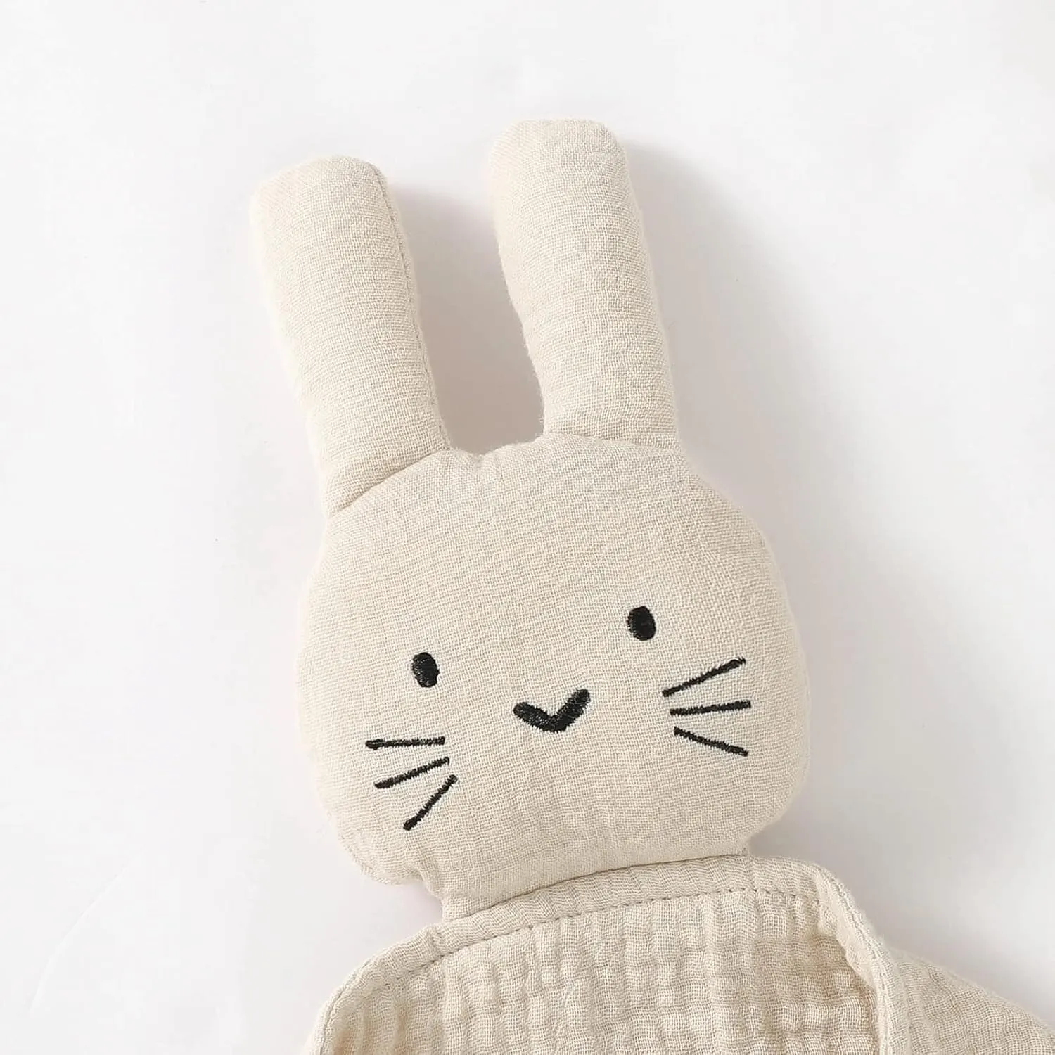 Organic Cotton Bunny Loveys for Babies,Newborn Baby Lovey Security Blanket,Lovies for Babies New Born Baby Unique Neutral Gifts Boys and Girls (Bunny-Khaki)
