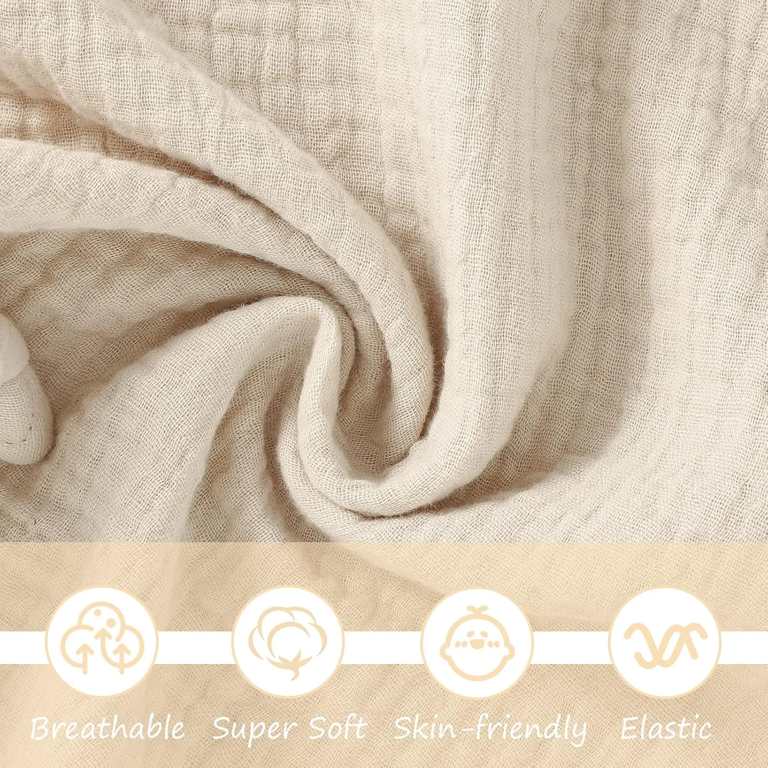 Organic Cotton Bunny Loveys for Babies,Newborn Baby Lovey Security Blanket,Lovies for Babies New Born Baby Unique Neutral Gifts Boys and Girls (Bunny-Khaki)