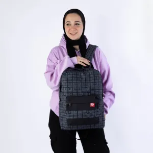 OVER-PRINTED Gray Striped BAG