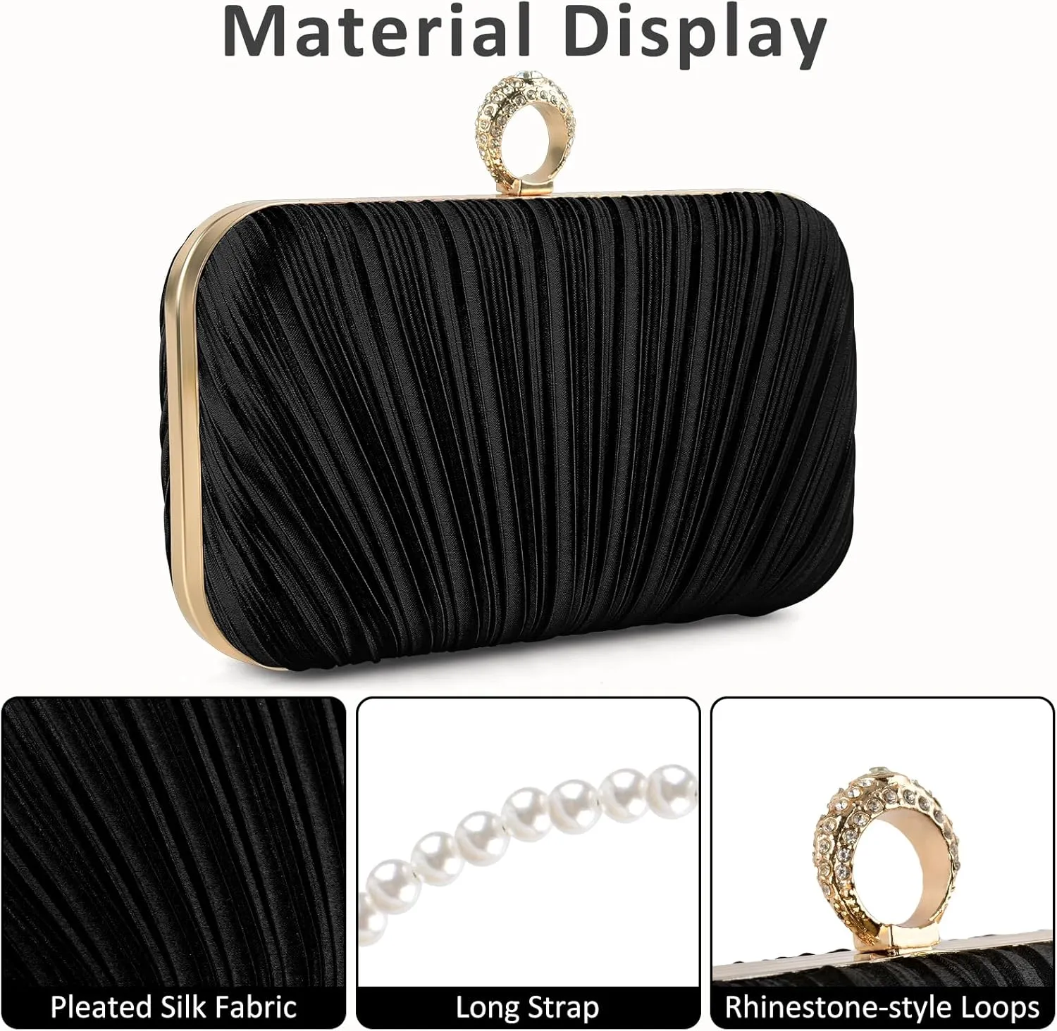 PACETAP Women's Evening Bag Clutch Purse, Handbag Chain Strap Shoulder Bag for Wedding Party Cocktail Prom Dinner