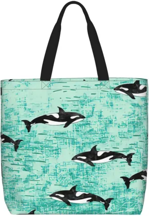 Pacific Ocean biological Print Tote Bag,Multi-functional Reusable,Lightweight Crossbody,Work,Travel,Everyday Use