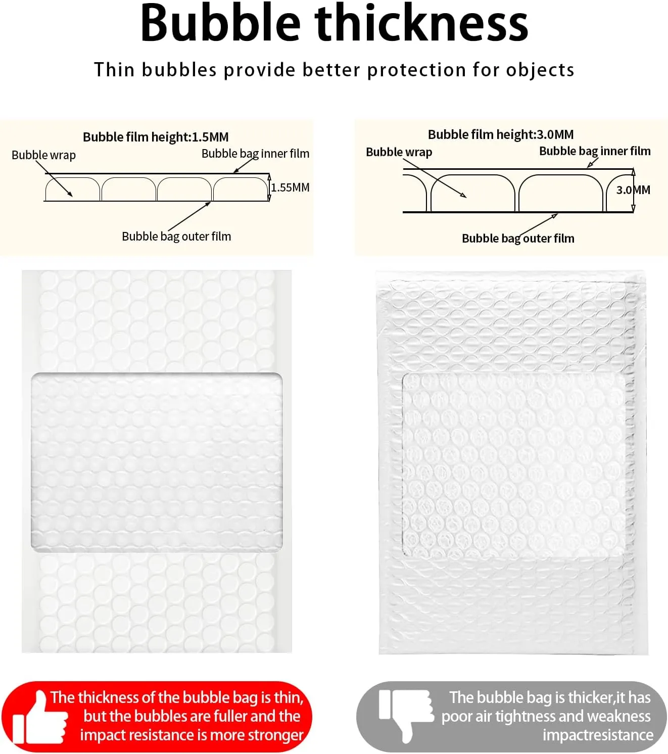 packbabol Bubble Mailers, 6x9 Inch Poly Padded Bubble Mailers Pack of 100 Bubble Envelopes Opaque Self Seal Adhesive Waterproof Bags for Shipping and Packaging(White,6x9-100Pc)