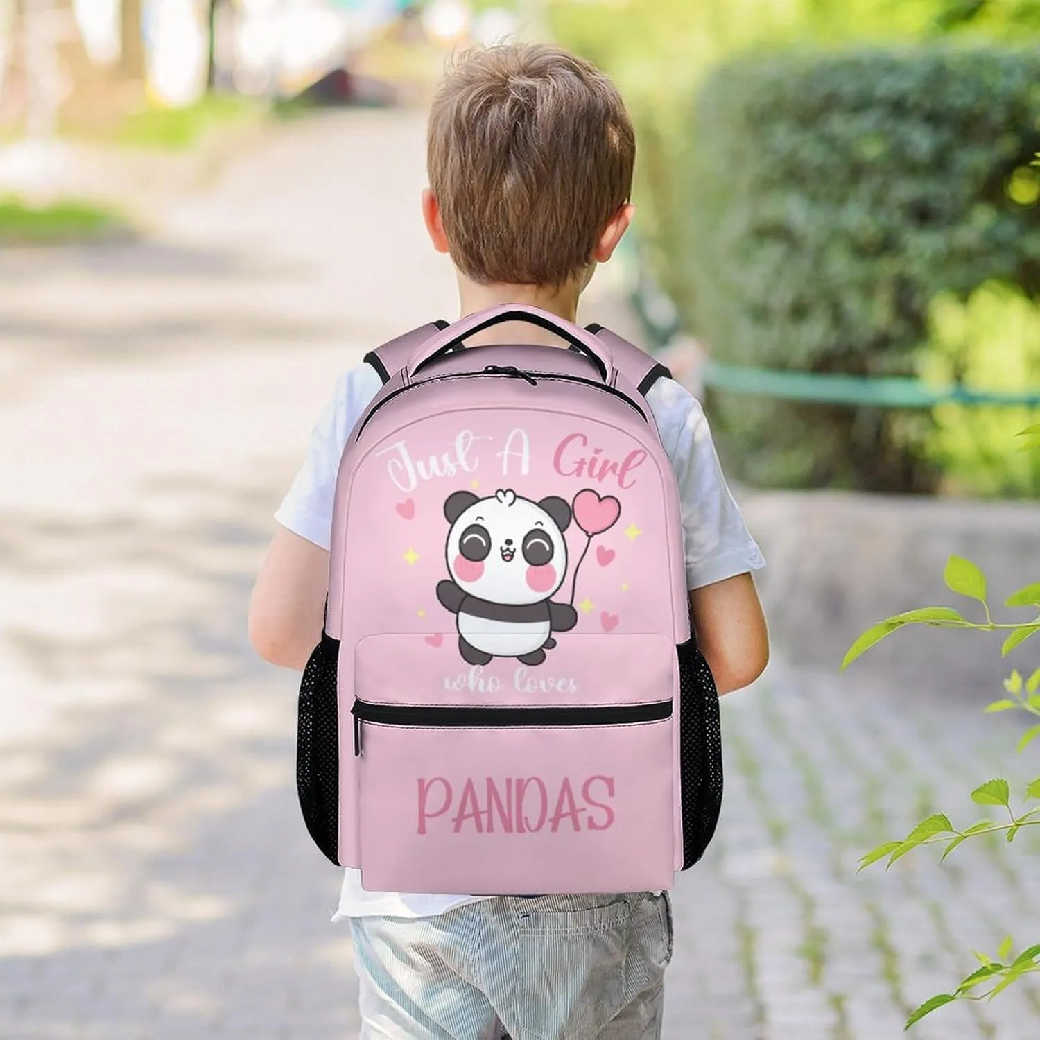Panda Backpacks for Girls - 16 Inch Cute Backpack for School - Pink, Large Capacity, Durable, Lightweight Bookbag for Kids Travel