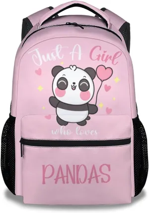 Panda Backpacks for Girls - 16 Inch Cute Backpack for School - Pink, Large Capacity, Durable, Lightweight Bookbag for Kids Travel