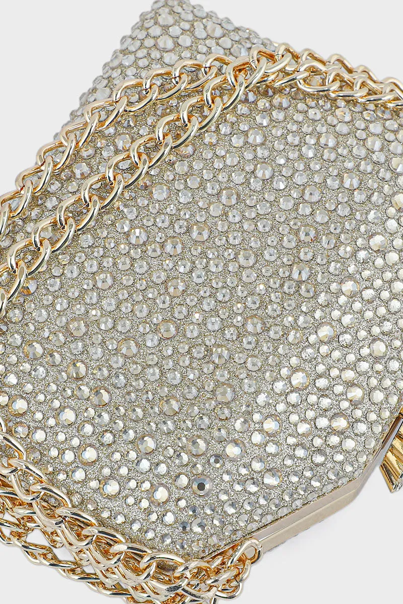 Party Wear Clutch BK4048-Golden