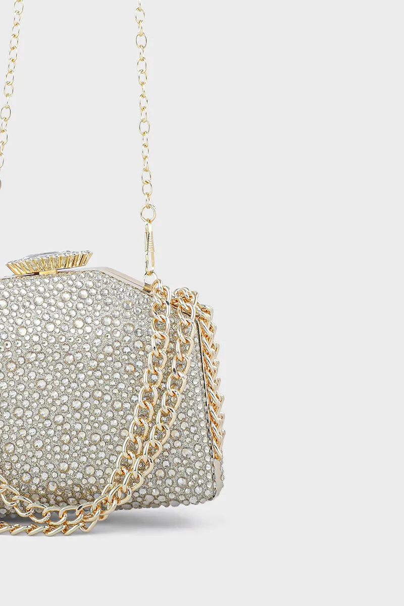 Party Wear Clutch BK4048-Golden