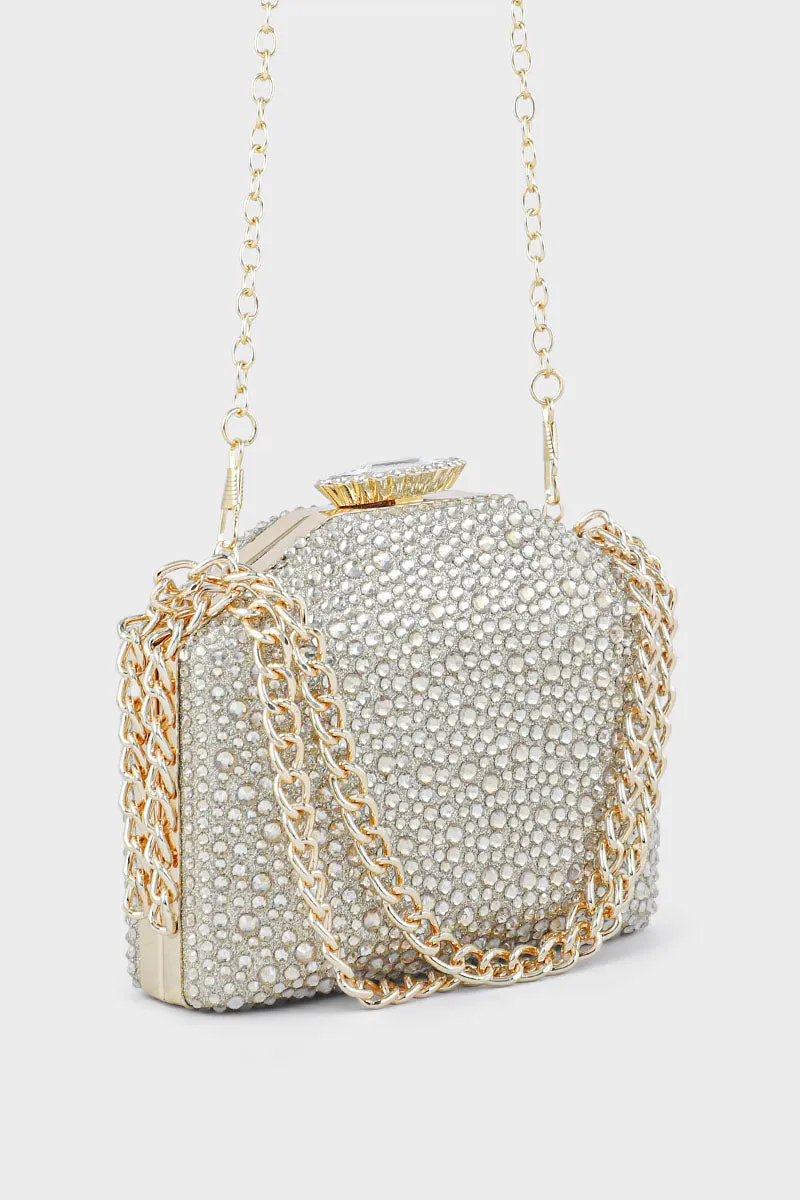 Party Wear Clutch BK4048-Golden