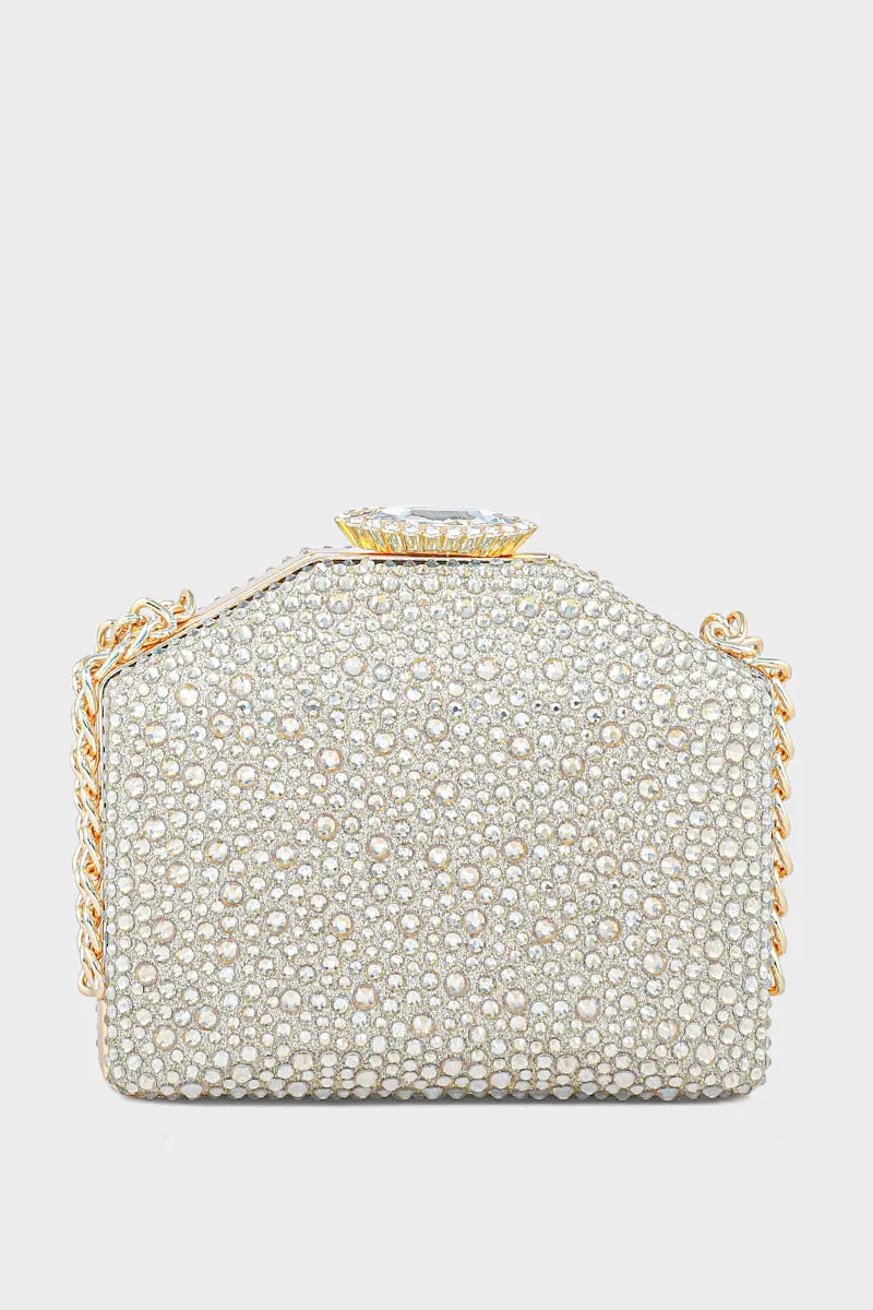 Party Wear Clutch BK4048-Golden