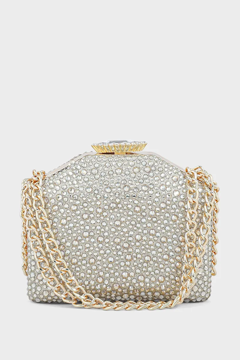 Party Wear Clutch BK4048-Golden