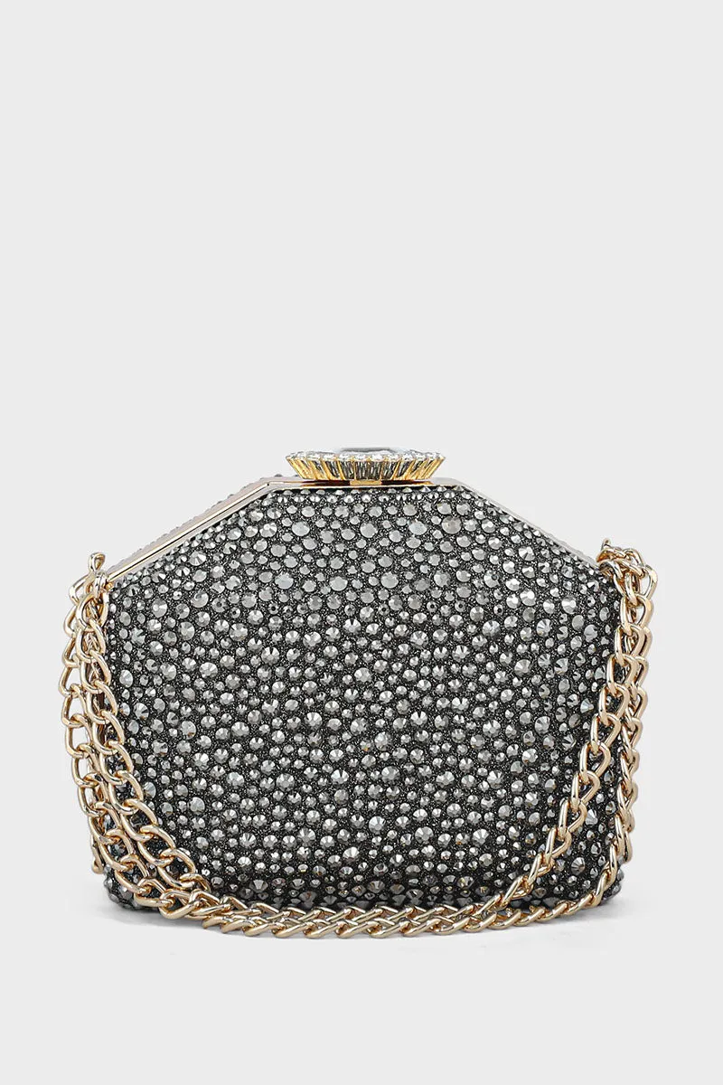 Party Wear Clutch BK4048-Gun