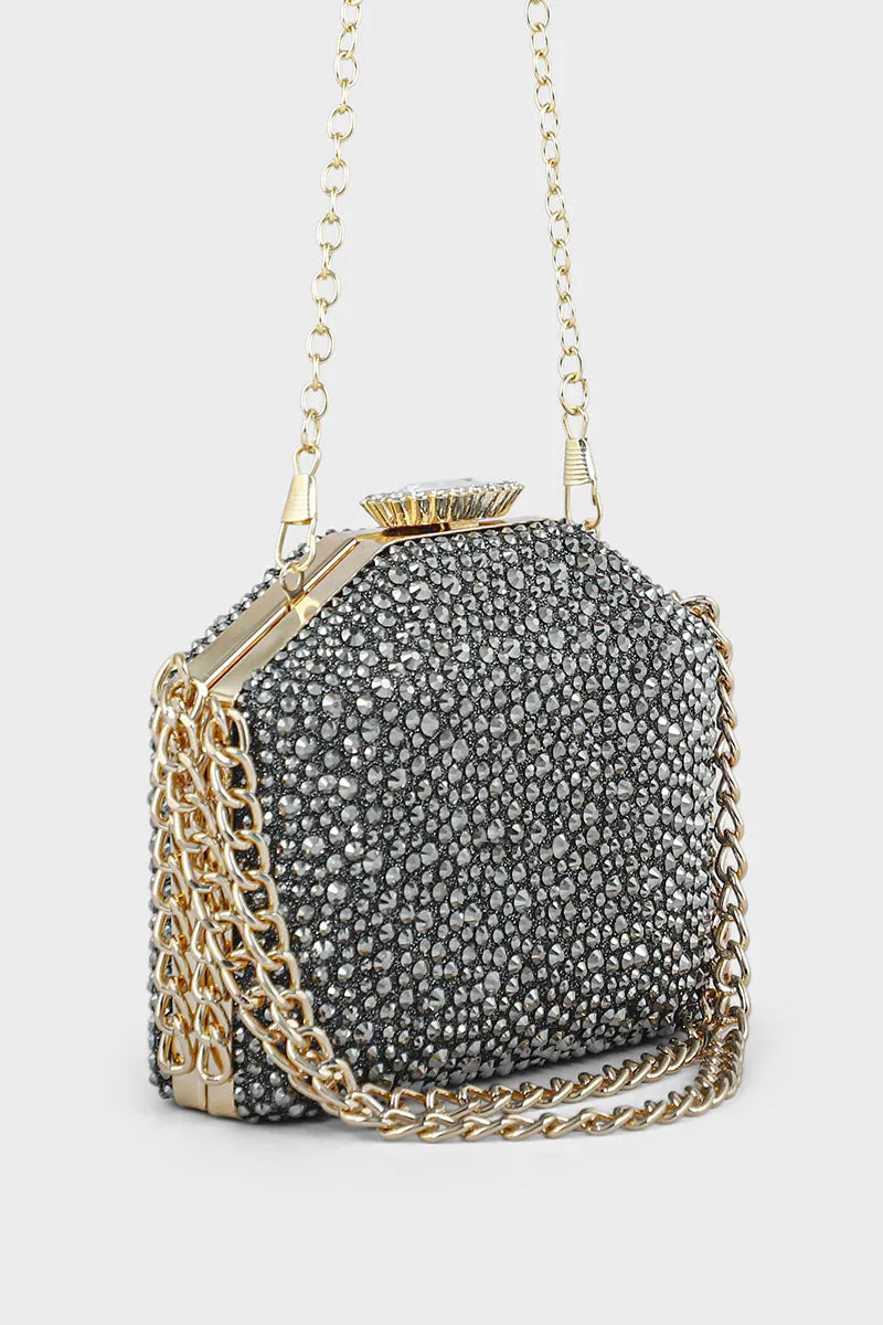 Party Wear Clutch BK4048-Gun