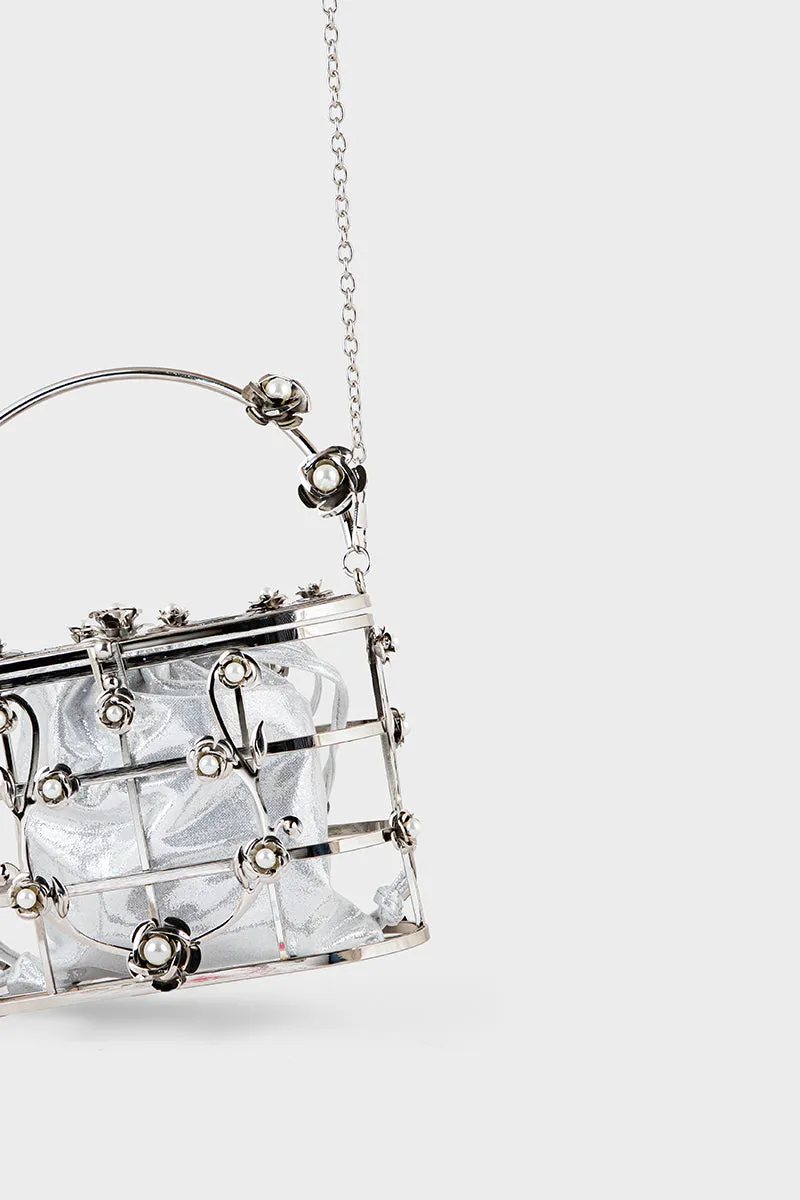 Party Wear Clutch BK4063-Silver