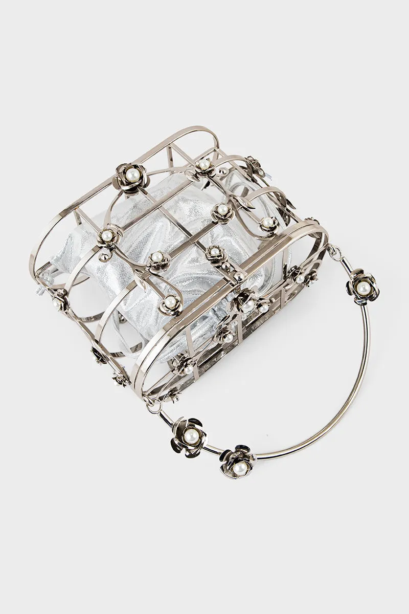 Party Wear Clutch BK4063-Silver