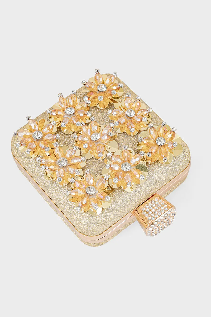 Party Wear Clutch BK4067-Golden