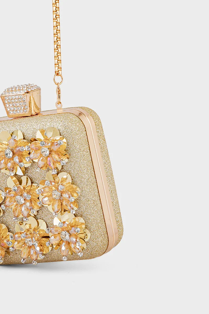 Party Wear Clutch BK4067-Golden