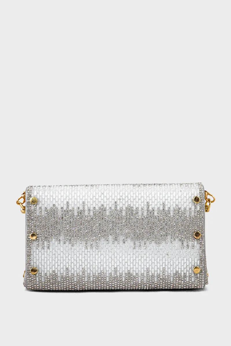Party Wear Clutch BK4076-Silver