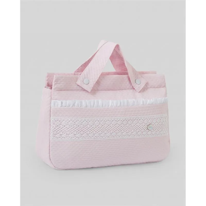 Paz Rodriguez - Woven Bag Torres, Chalk Pink/White