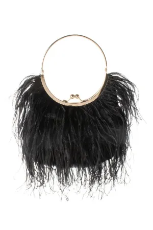 Penny Feathered Frame Bag - Black