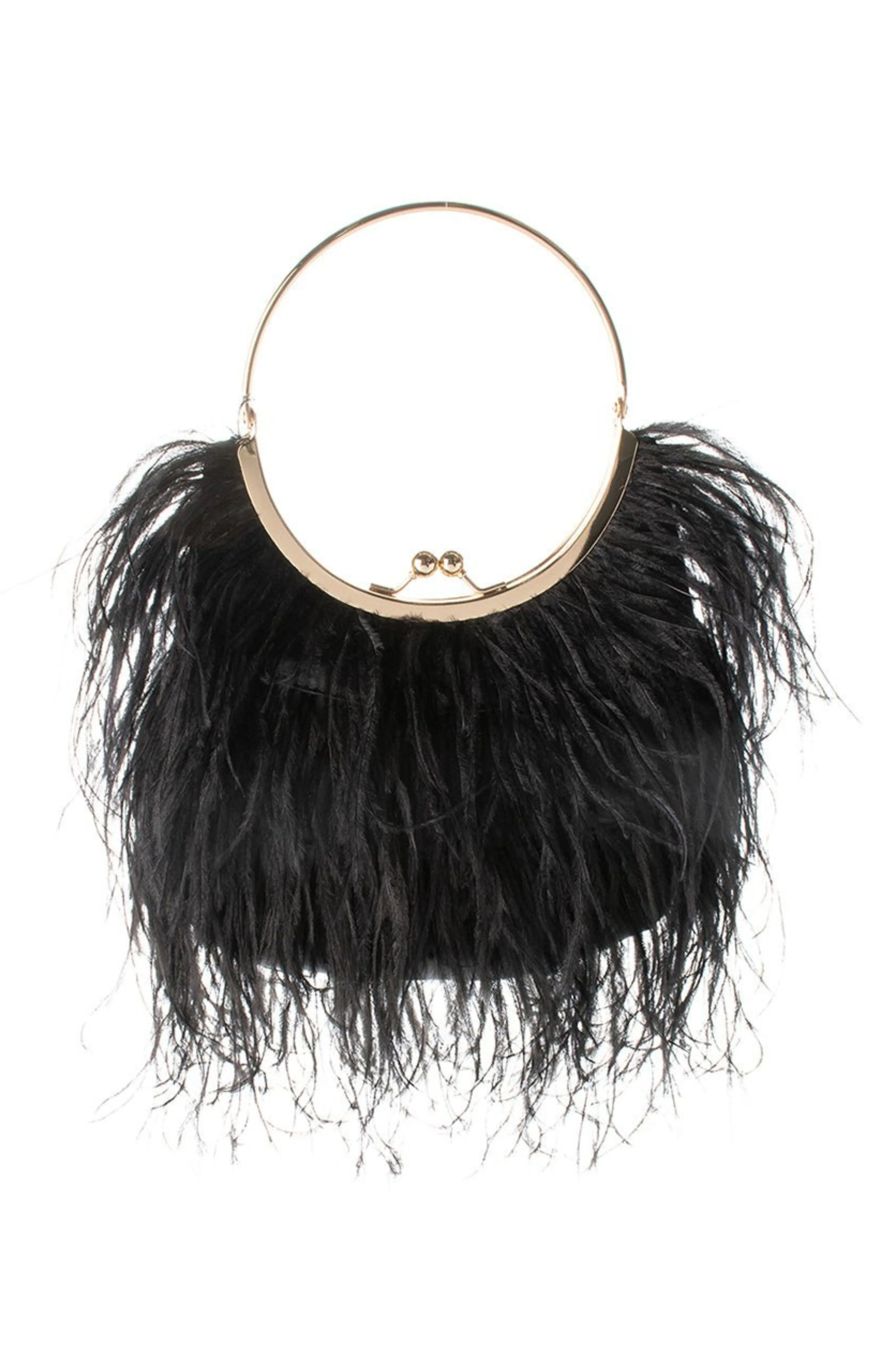Penny Feathered Frame Bag - Black