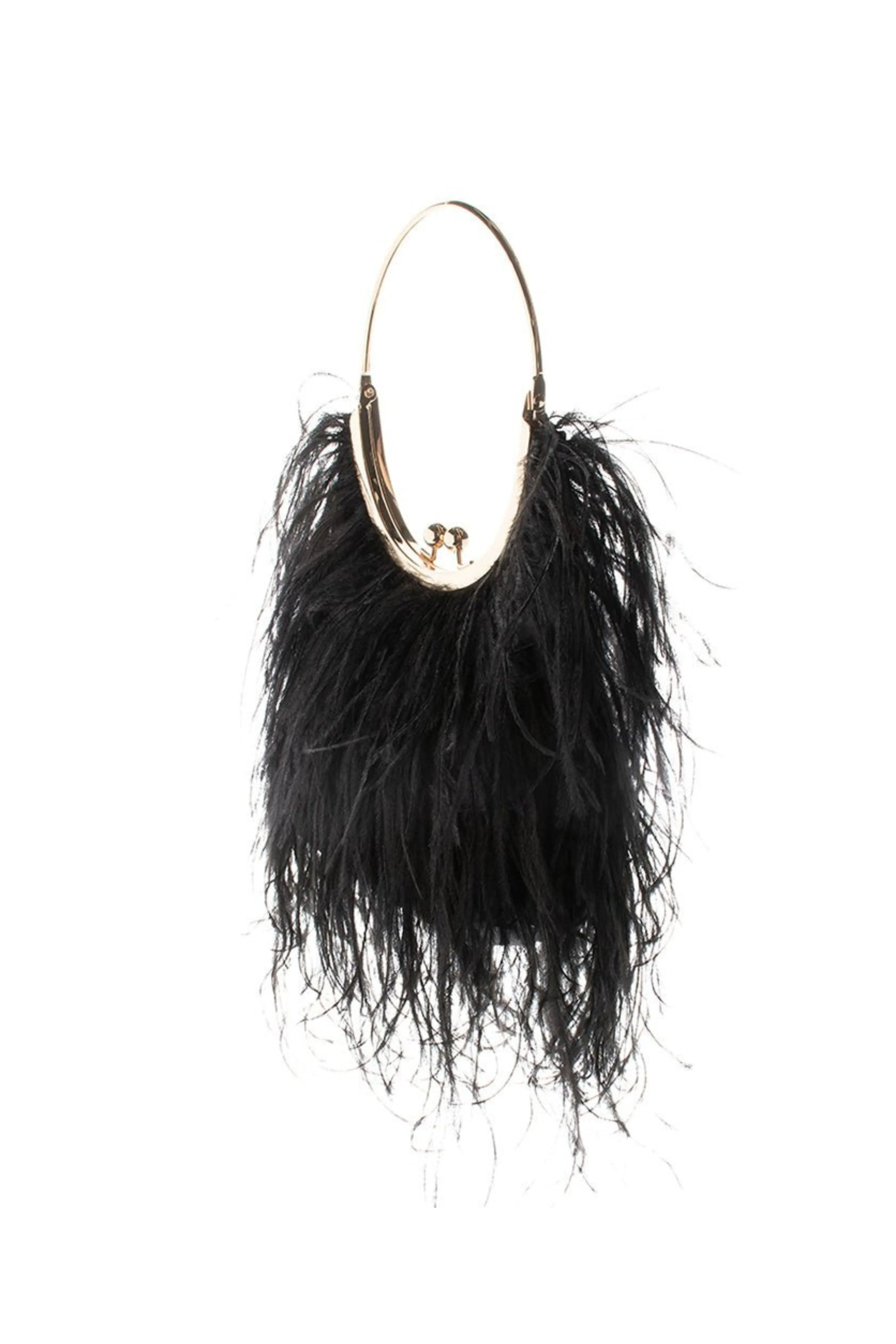 Penny Feathered Frame Bag - Black