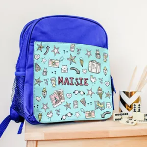 Personalised Backpack With Doodle Graffiti Design