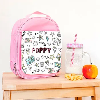 Personalised Backpack With Doodle Graffiti Design