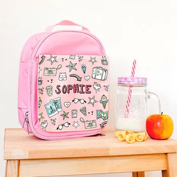 Personalised Backpack With Doodle Graffiti Design