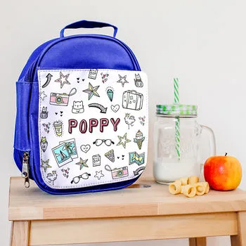 Personalised Backpack With Doodle Graffiti Design