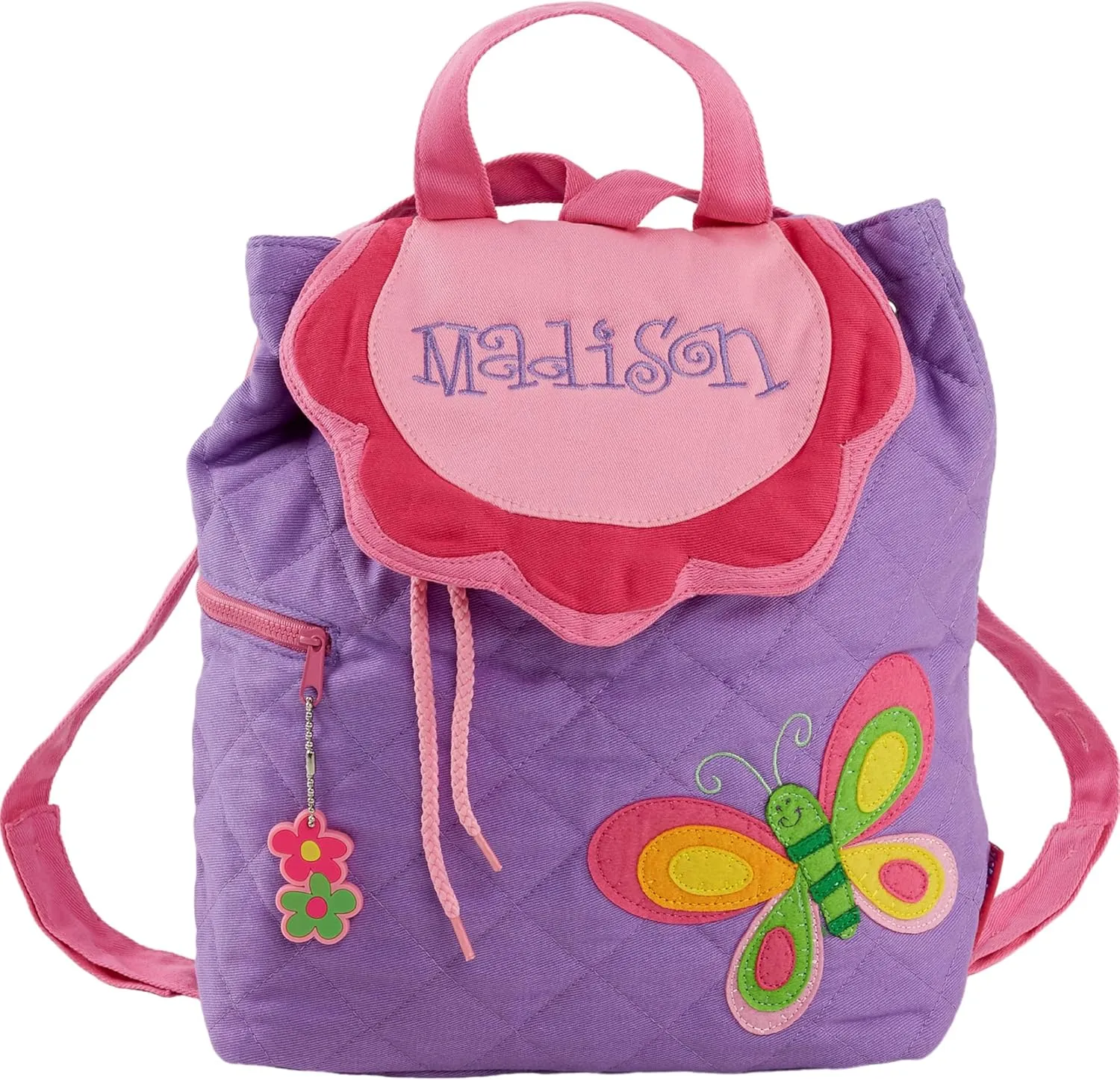 Personalization Universe Custom Stephen Joseph Butterfly Embroidered Personalized Kids Backpack - Perfect for Girls, Toddlers, and School Kids, Custom Backpacks with Name for School, Customized Bags