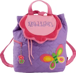 Personalization Universe Custom Stephen Joseph Butterfly Embroidered Personalized Kids Backpack - Perfect for Girls, Toddlers, and School Kids, Custom Backpacks with Name for School, Customized Bags