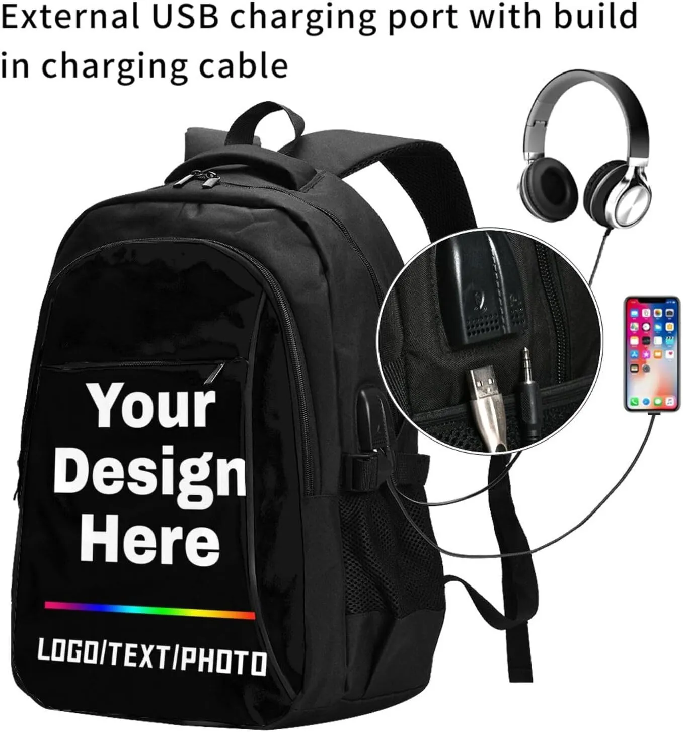 Personalized Backpacks For Men Women Customize Laptop Backpack For Men Women Custom Backpack Travel Backpack Personal Item Size