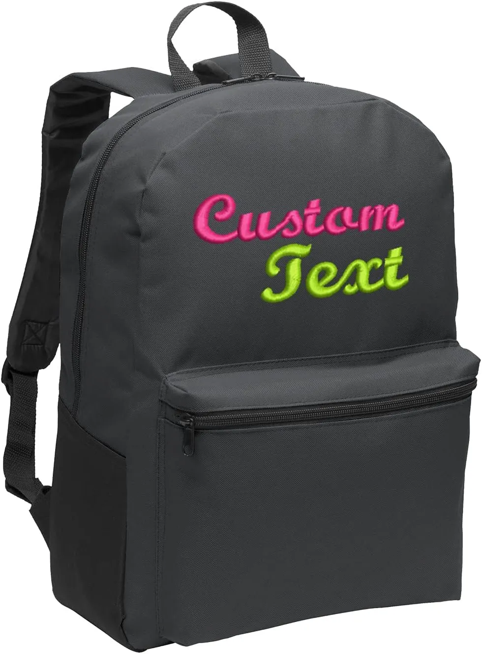 Personalized Casual Value Backpacks, Grey - Your Name - Customized Basic Backpack for College, Business