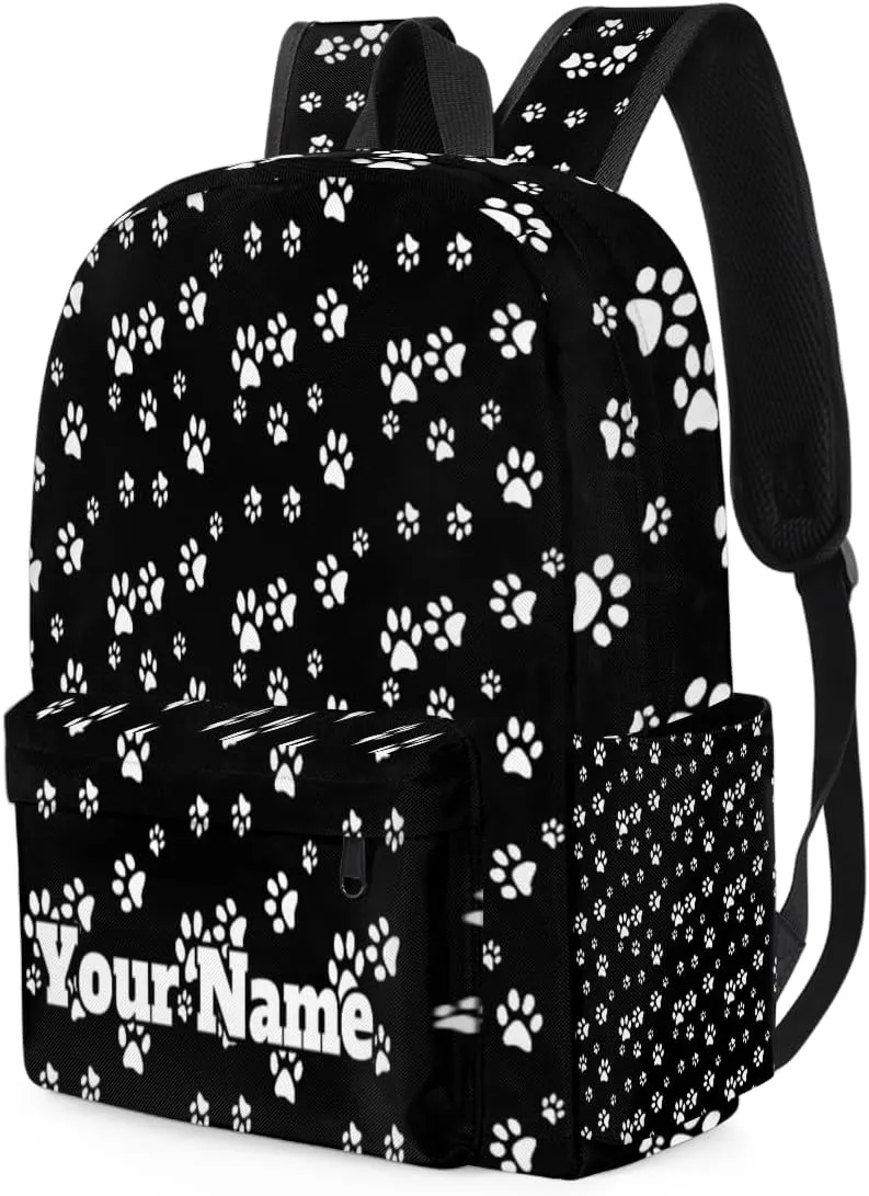 Personalized Dog Paw Print Preschool Toddler Backpack for Boys Girls Custom Kids Name Small Bookbags Kindergarten Elementary Backpack, Paw Print