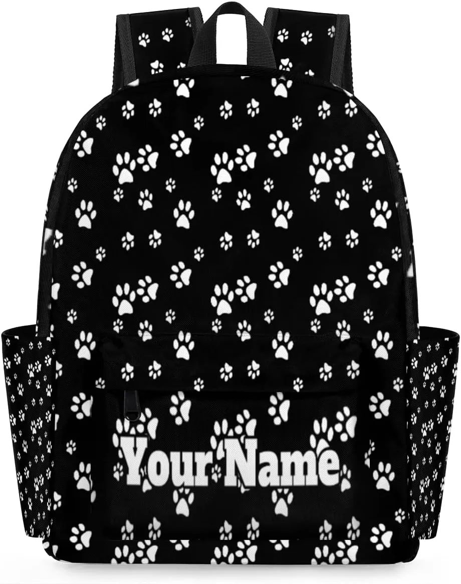 Personalized Dog Paw Print Preschool Toddler Backpack for Boys Girls Custom Kids Name Small Bookbags Kindergarten Elementary Backpack, Paw Print